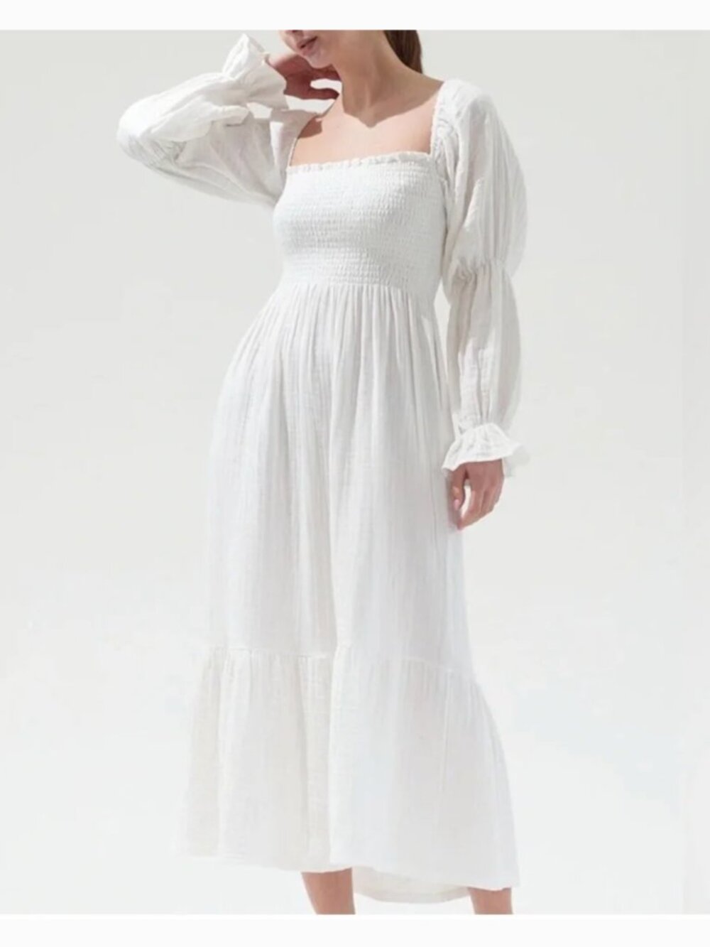 Nothing Fits But Yuki Maternity Cotton Midi Dress Sz L